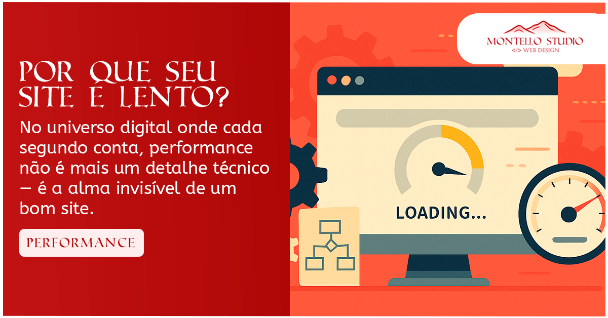 ilustração de site lento, páginas carregando devagar, símbolo de internet ruim, loading na tela, usuário frustrado, desempenho web baixo, performance ruim, lentidão no carregamento, site que é lento