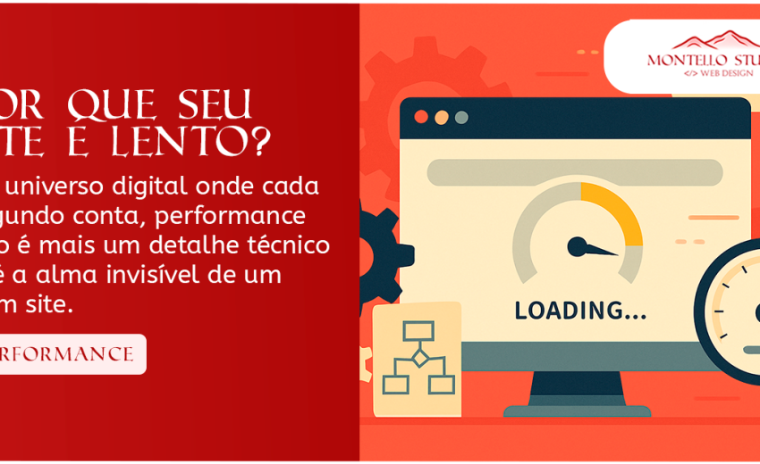 ilustração de site lento, páginas carregando devagar, símbolo de internet ruim, loading na tela, usuário frustrado, desempenho web baixo, performance ruim, lentidão no carregamento, site que é lento